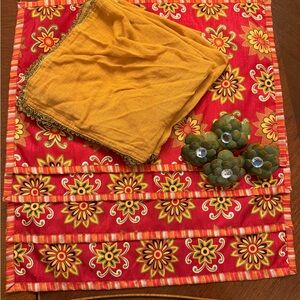 Set of Four-Beaded Napkins, Napkin Rings, & Placemats